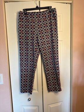 J. McLaughlin Navy Geometric Leggings size L